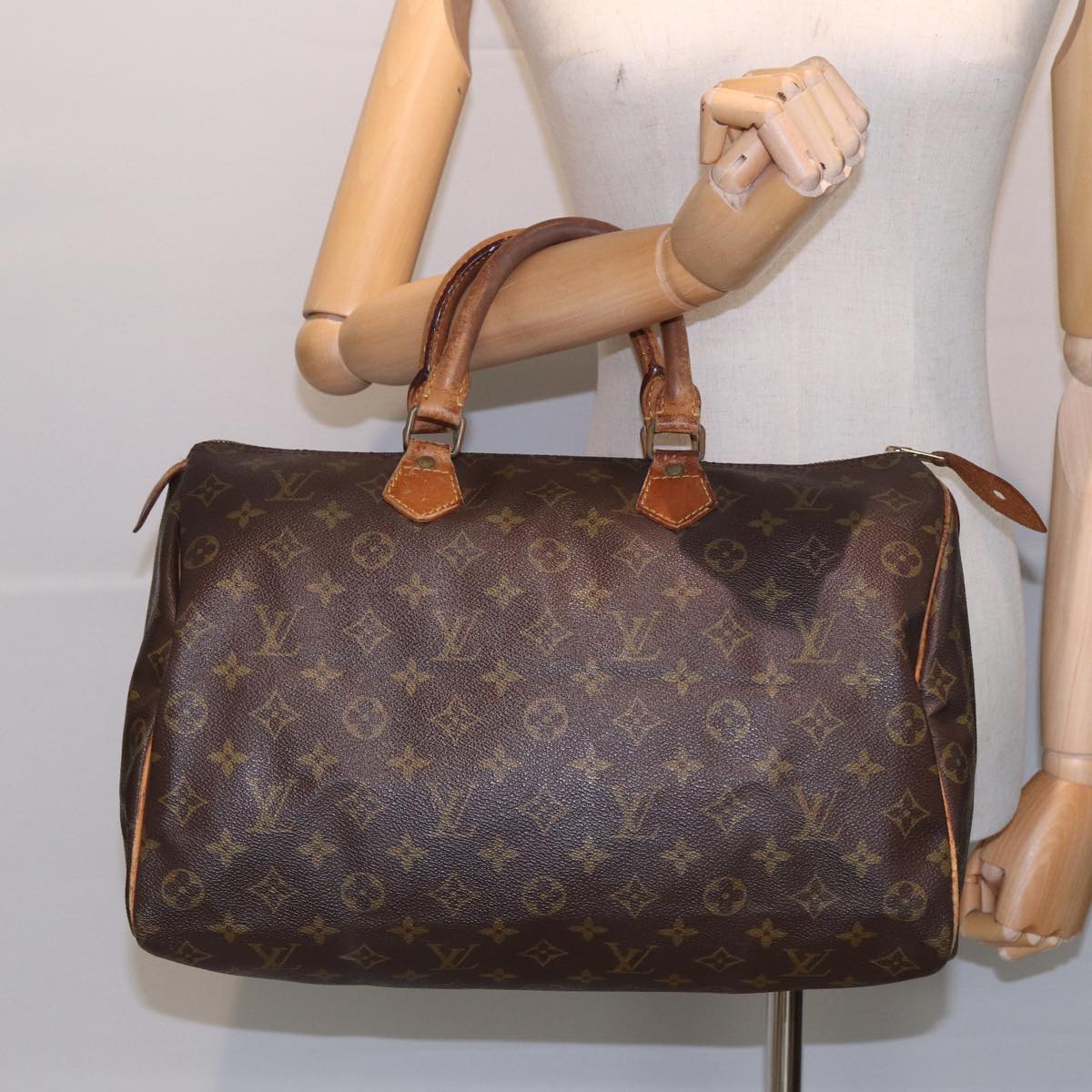 LOUIS VUITTON Monogram Speedy 35 Hand Bag M41524 LV Auth 82549