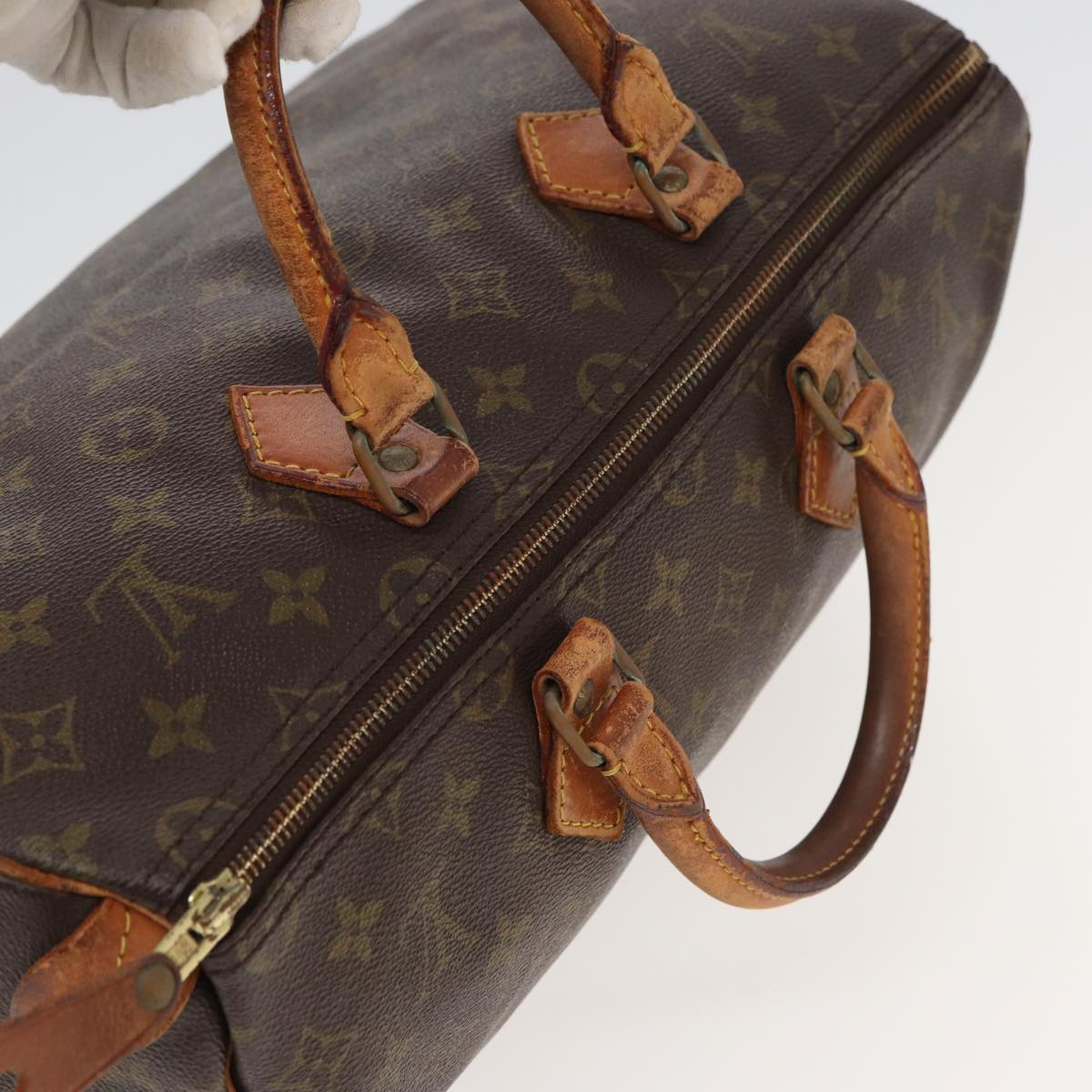 LOUIS VUITTON Monogram Speedy 35 Hand Bag M41524 LV Auth 82549