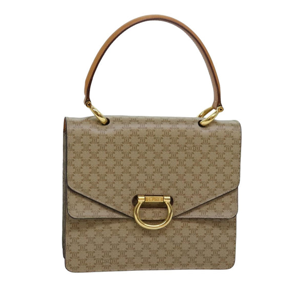 CELINE Macadam Canvas Handtasche Beige Auth 82559