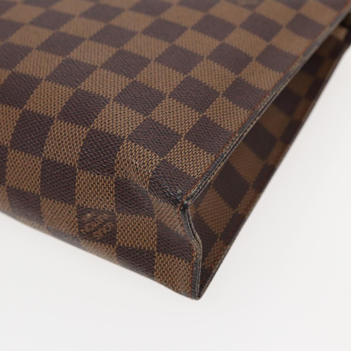 LOUIS VUITTON Damier Ebene Poche Toilette 26 Pouch N47543 LV Auth 82616