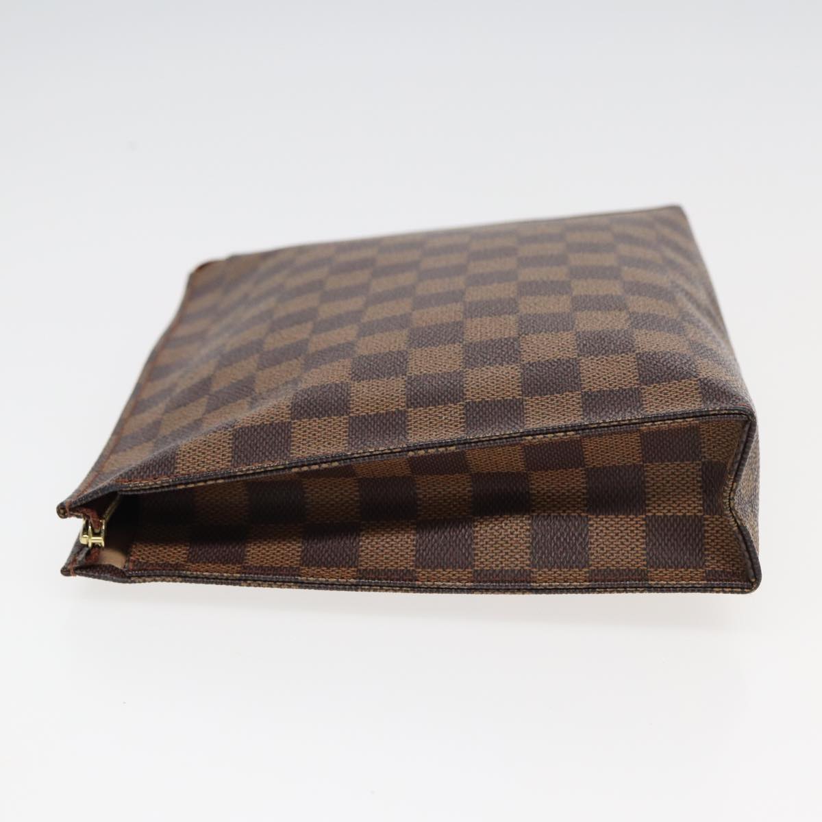 LOUIS VUITTON Damier Ebene Poche Toilette 26 Pouch N47543 LV Auth 82616