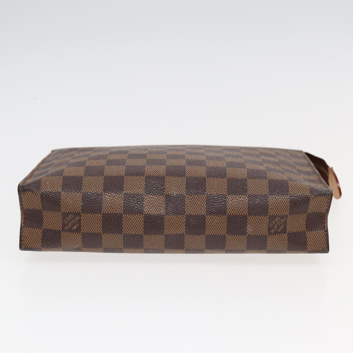 LOUIS VUITTON Damier Ebene Poche Toilette 26 Pouch N47543 LV Auth 82616