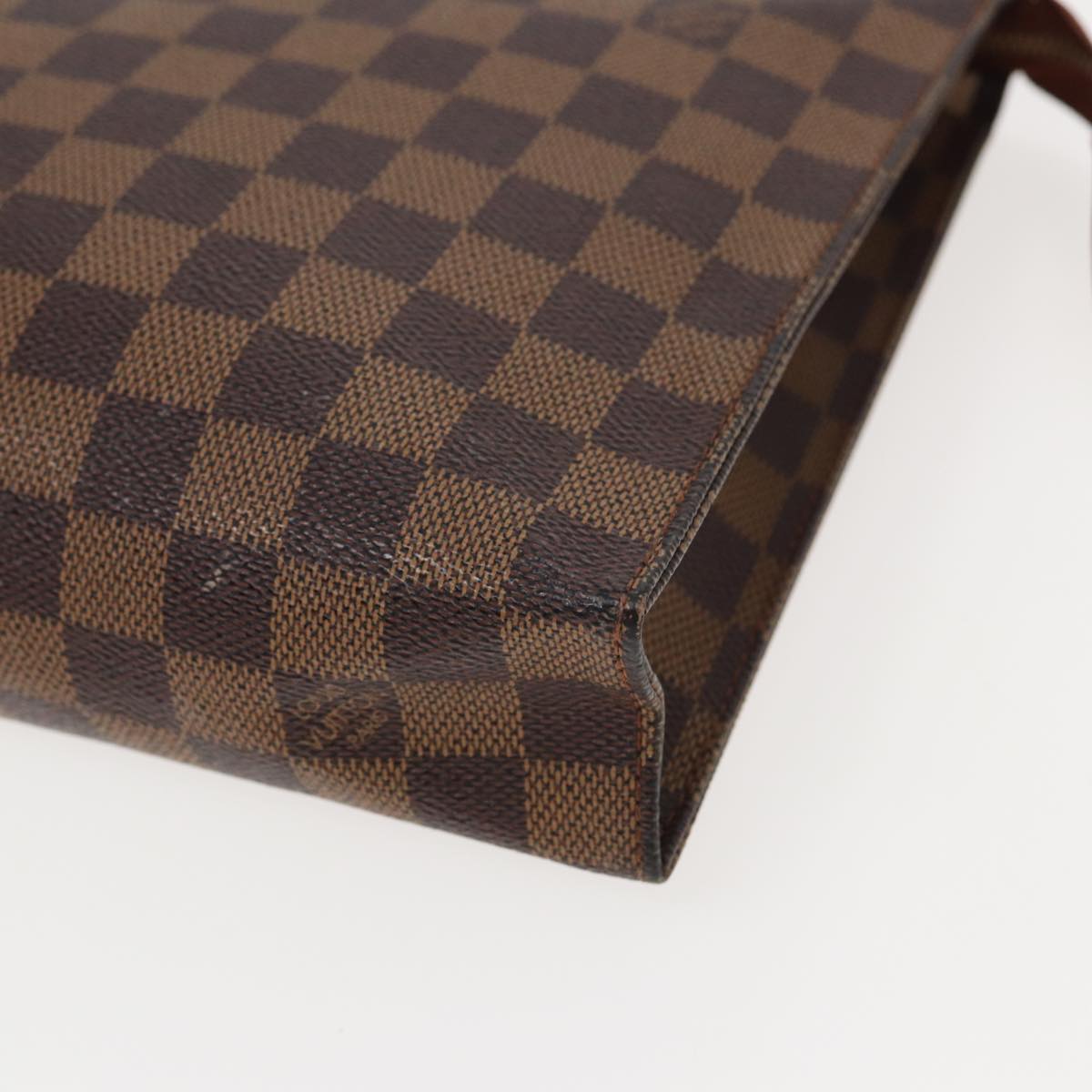 LOUIS VUITTON Damier Ebene Poche Toilette 26 Pouch N47543 LV Auth 82616