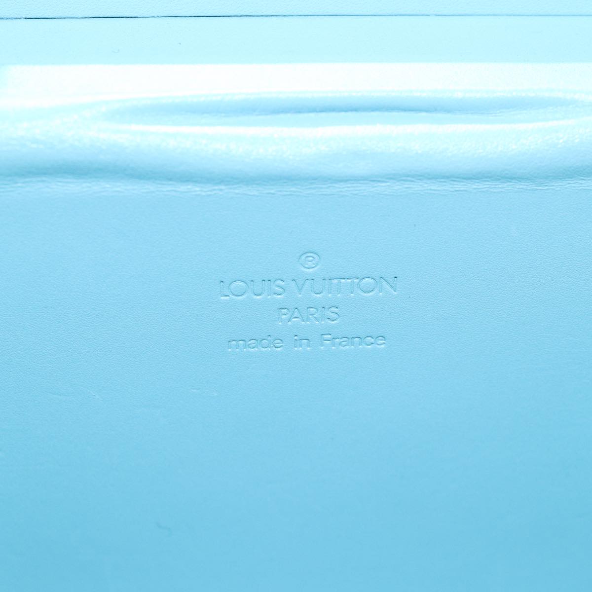 LOUIS VUITTON Monogram Vernis Bleecker Pouch Baby Blue M91003 LV Auth 82619