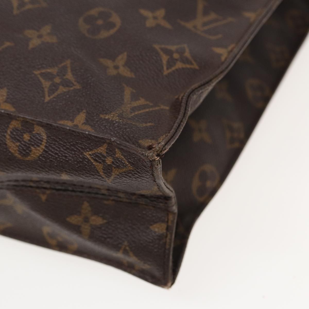 LOUIS VUITTON Monogram Sac Plat Hand Bag M51140 LV Auth 82677