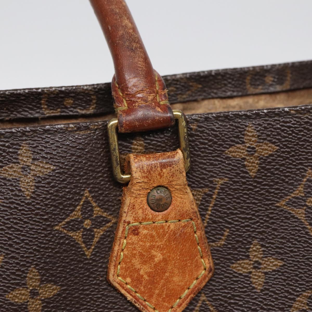 LOUIS VUITTON Monogram Sac Plat Hand Bag M51140 LV Auth 82677