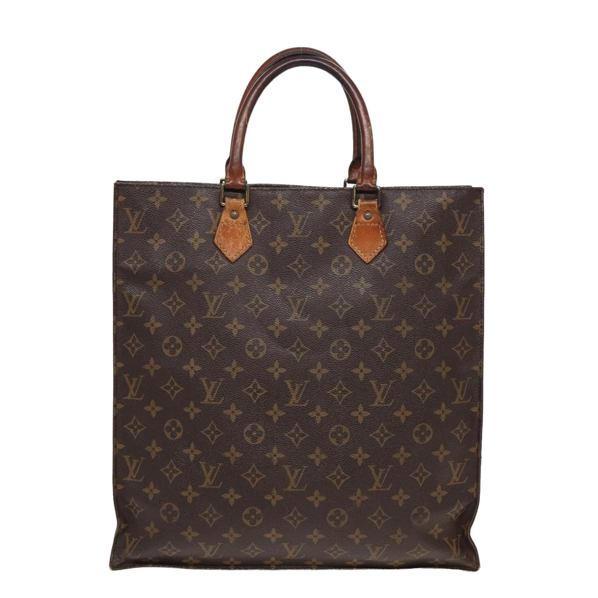 LOUIS VUITTON Monogram Sac Plat Hand Bag M51140 LV Auth 82677