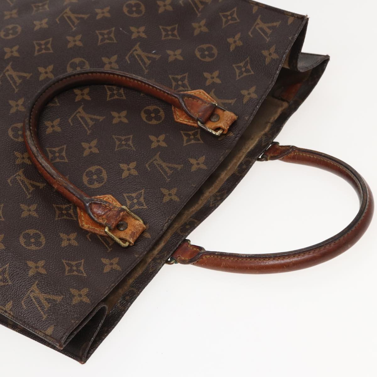 LOUIS VUITTON Monogram Sac Plat Hand Bag M51140 LV Auth 82677