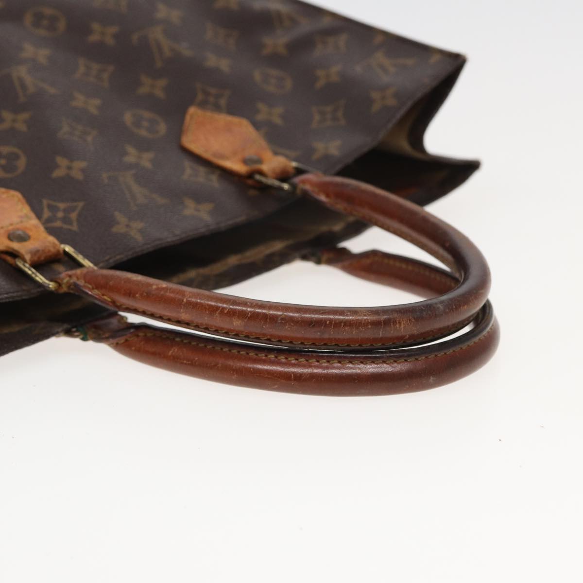 LOUIS VUITTON Monogram Sac Plat Hand Bag M51140 LV Auth 82677