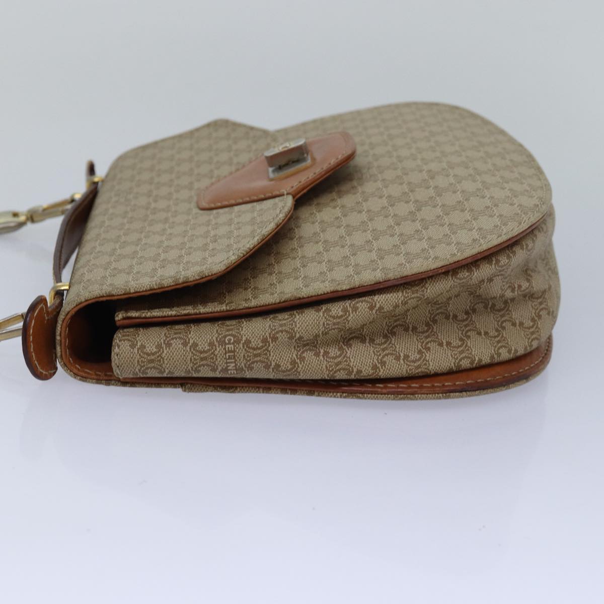 CELINE Macadam Canvas Hand Bag 2way Beige Auth 82688