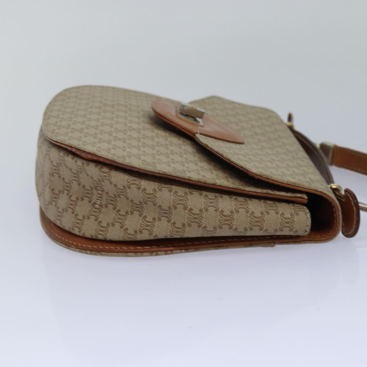 CELINE Macadam Canvas Hand Bag 2way Beige Auth 82688