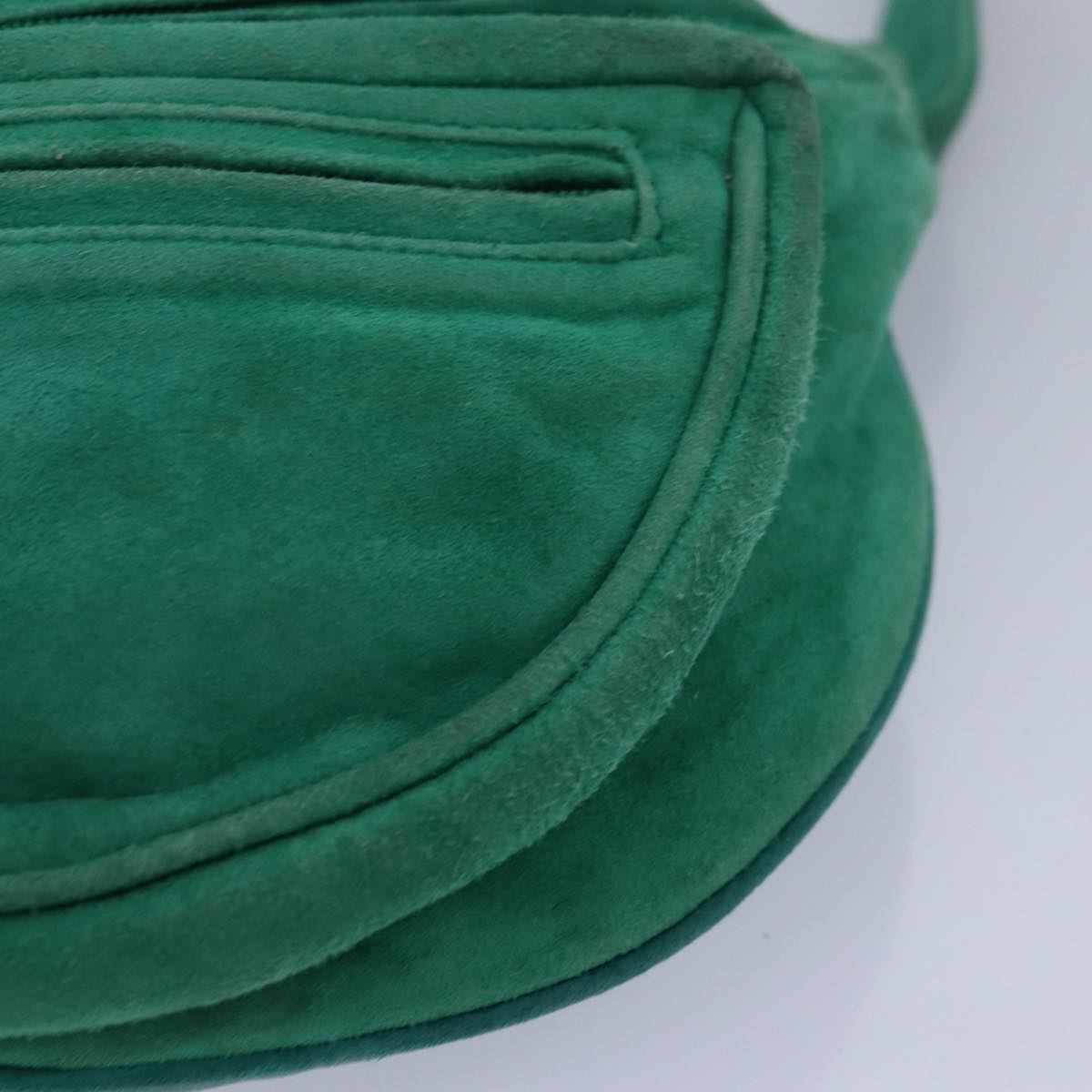 GUCCI Waist bag Suede Leather Green 039 115 0250 Auth 82696