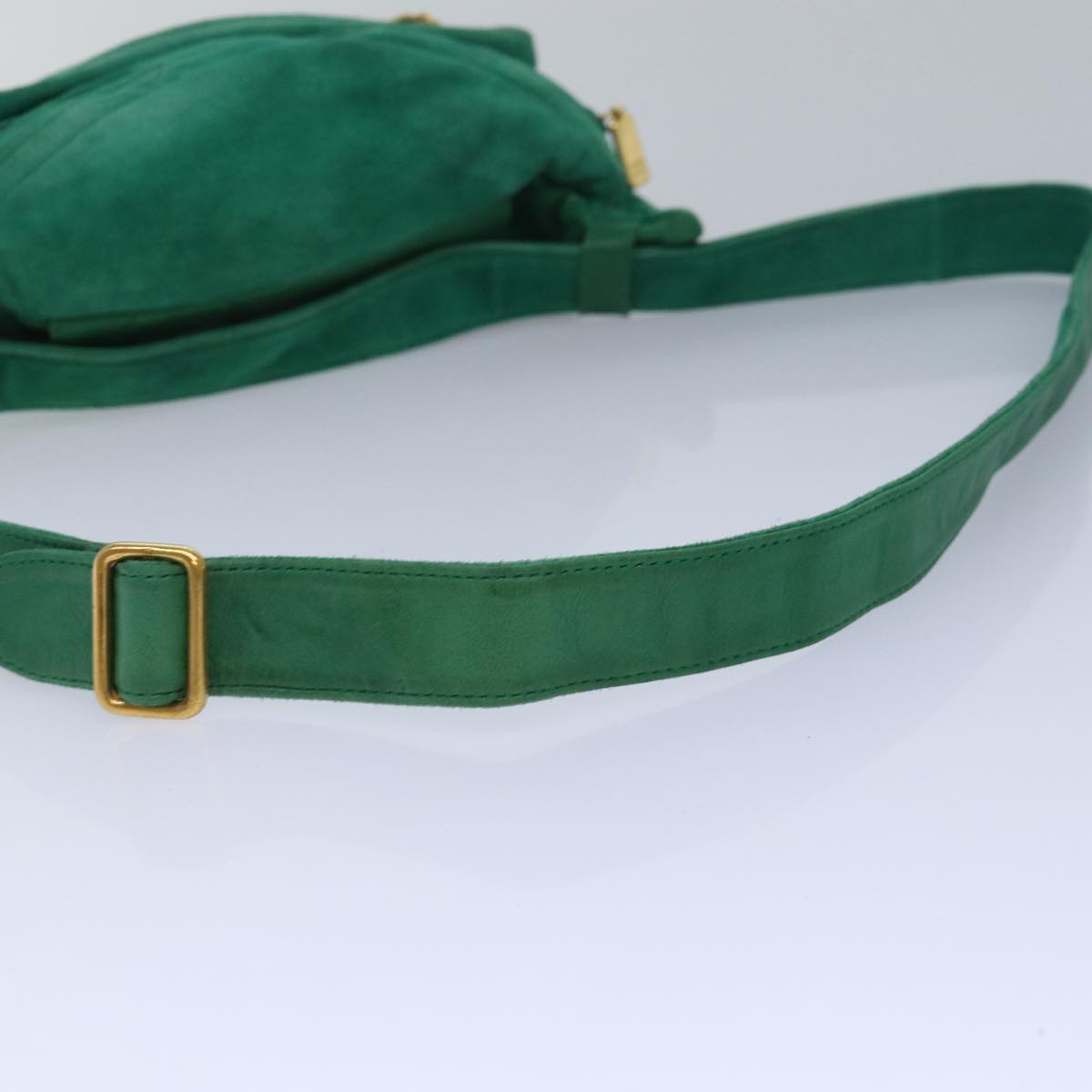 GUCCI Waist bag Suede Leather Green 039 115 0250 Auth 82696