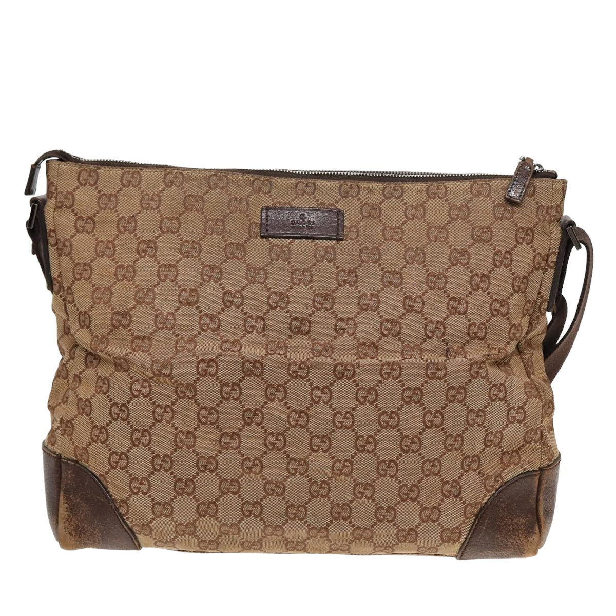 GUCCI GG Canvas Shoulder Bag Beige 110054 Auth 82710 - 0