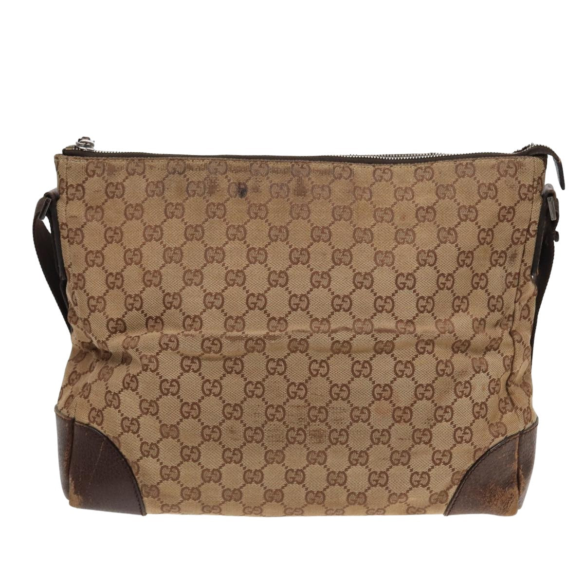 GUCCI GG Canvas Shoulder Bag Beige 110054 Auth 82710