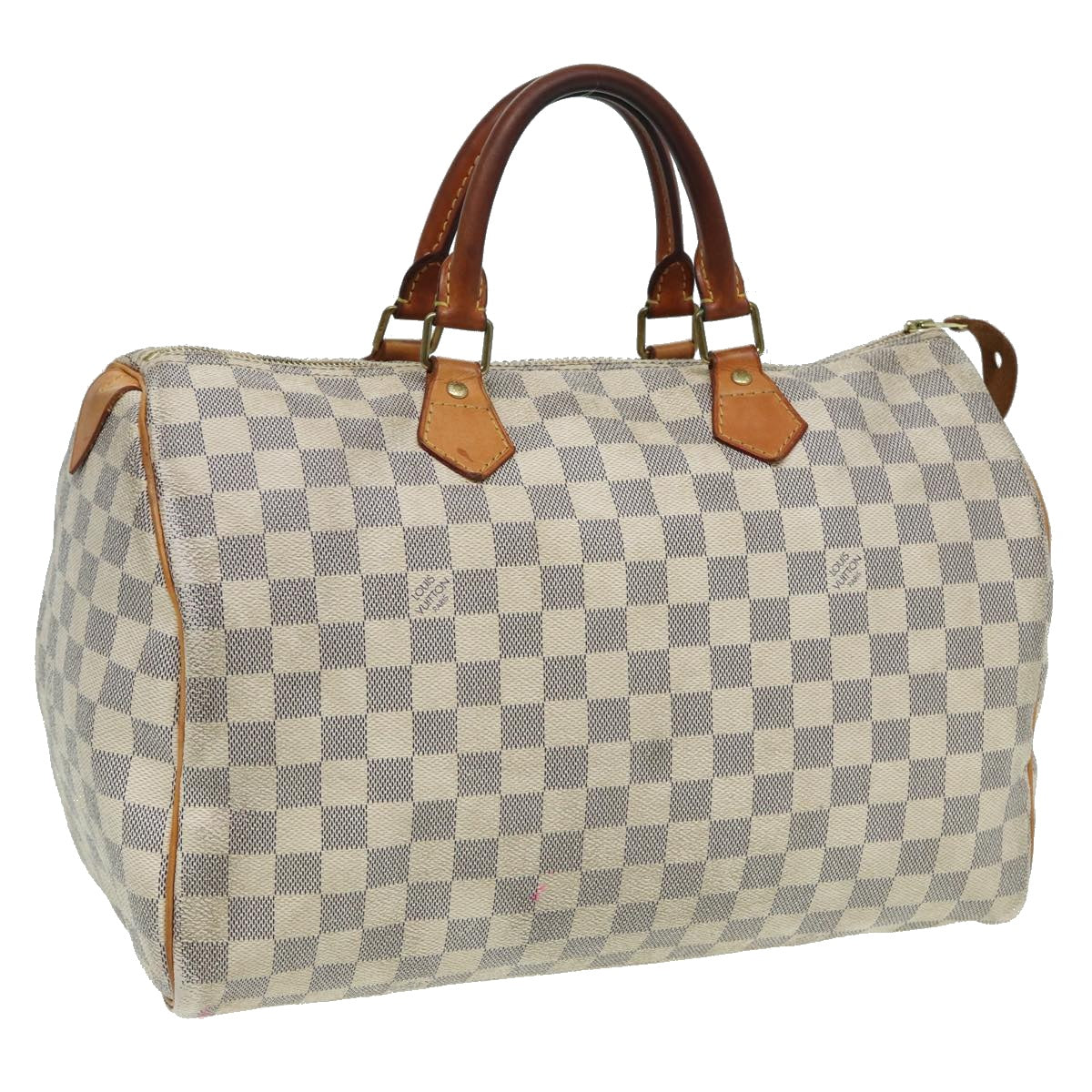 LOUIS VUITTON Damier Azur Speedy 35 Hand Bag N41535 LV Auth 82712