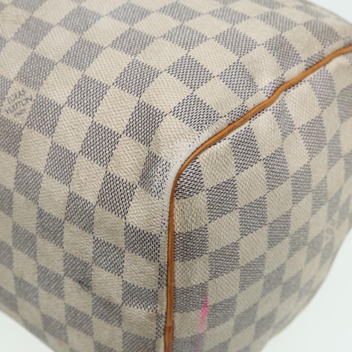 LOUIS VUITTON Damier Azur Speedy 35 Hand Bag N41535 LV Auth 82712