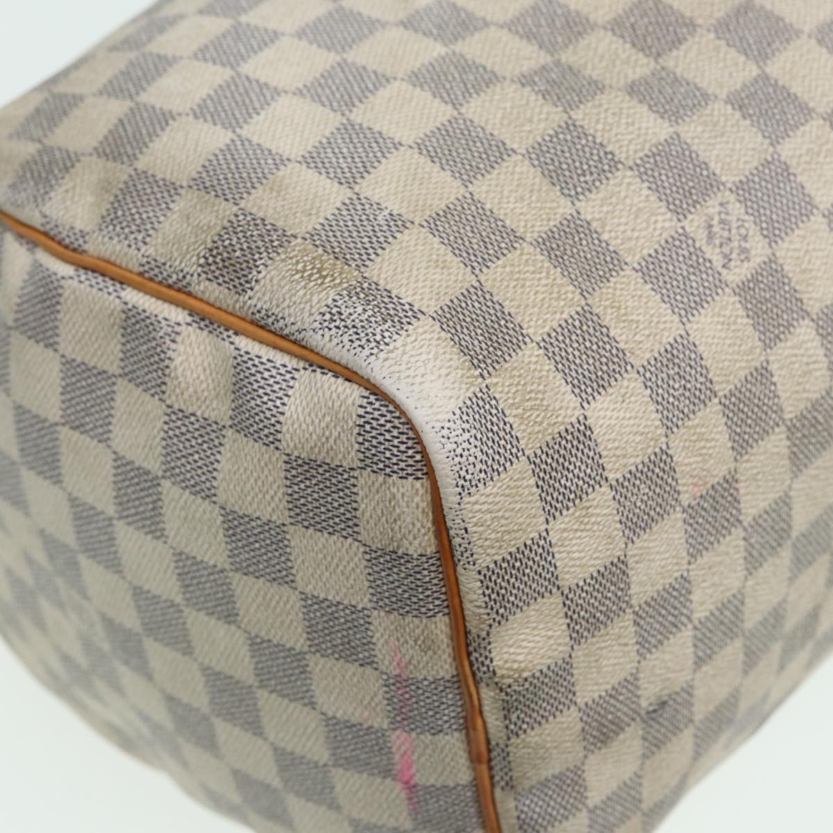 LOUIS VUITTON Damier Azur Speedy 35 Hand Bag N41535 LV Auth 82712