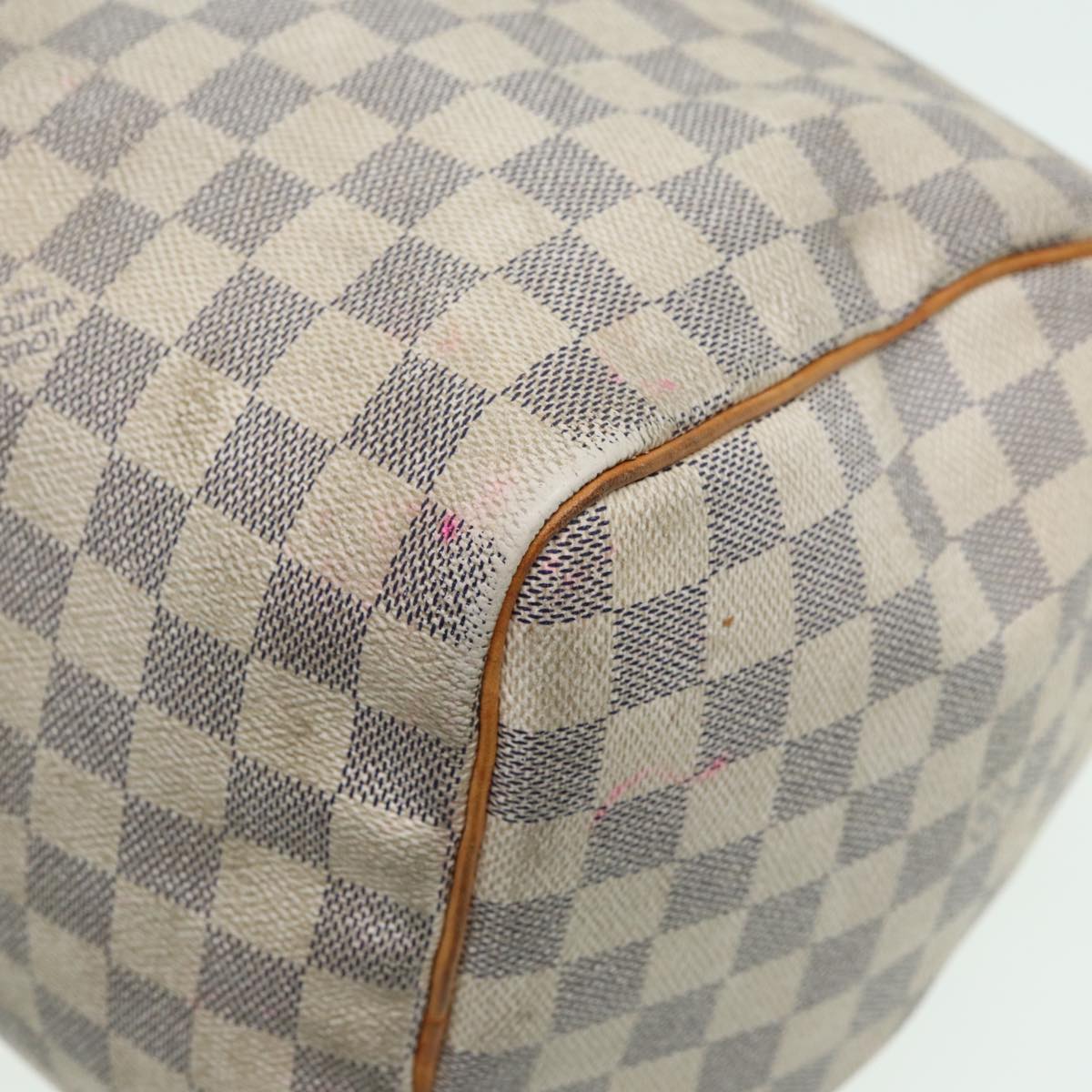 LOUIS VUITTON Damier Azur Speedy 35 Hand Bag N41535 LV Auth 82712