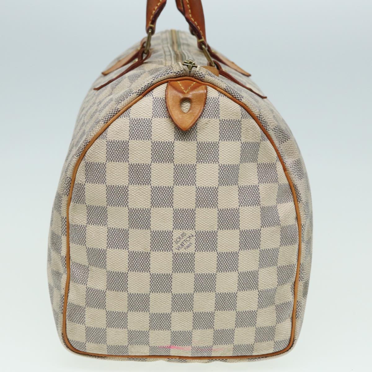 LOUIS VUITTON Damier Azur Speedy 35 Hand Bag N41535 LV Auth 82712