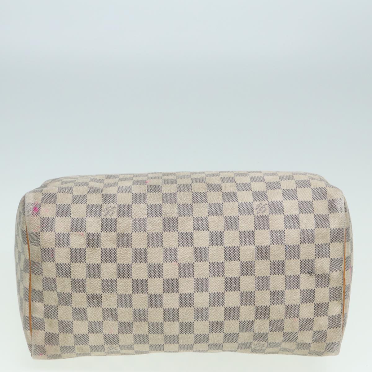 LOUIS VUITTON Damier Azur Speedy 35 Hand Bag N41535 LV Auth 82712