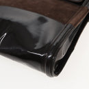 GUCCI Tote Bag Enamel Suede Brown Auth 82713-8