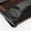 GUCCI Tote Bag Enamel Suede Brown Auth 82713-15