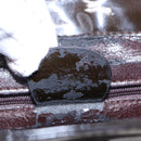 GUCCI Tote Bag Enamel Suede Brown Auth 82713-12