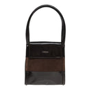 GUCCI Tote Bag Enamel Suede Brown Auth 82713-13