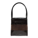 GUCCI Tote Bag Enamel Suede Brown Auth 82713-2