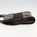 GUCCI Tote Bag Enamel Suede Brown Auth 82713-3