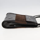 GUCCI Tote Bag Enamel Suede Brown Auth 82713-4