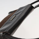 GUCCI Tote Bag Enamel Suede Brown Auth 82713-6