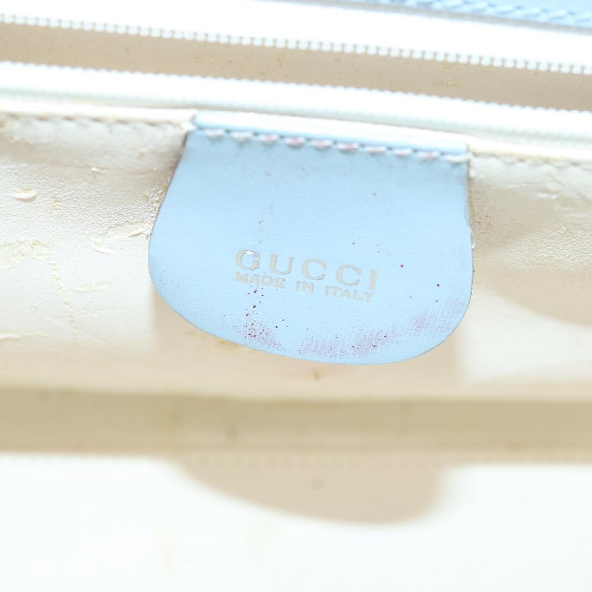 GUCCI Hand Bag Vinyl Light Blue Auth 82716