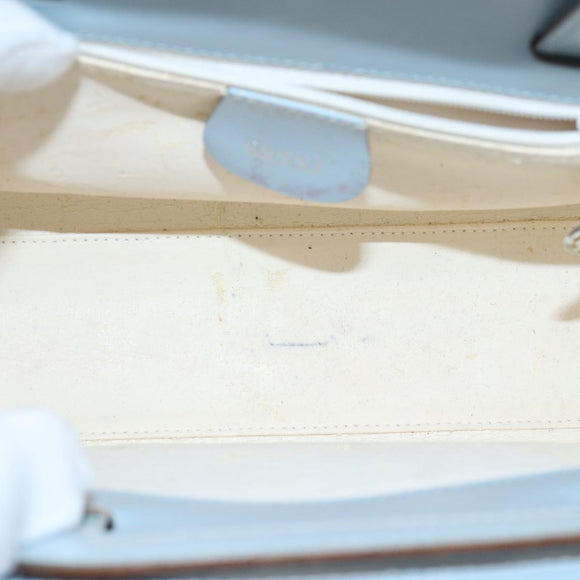 GUCCI Hand Bag Vinyl Light Blue Auth 82716