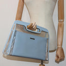 GUCCI Hand Bag Vinyl Light Blue Auth 82716-23