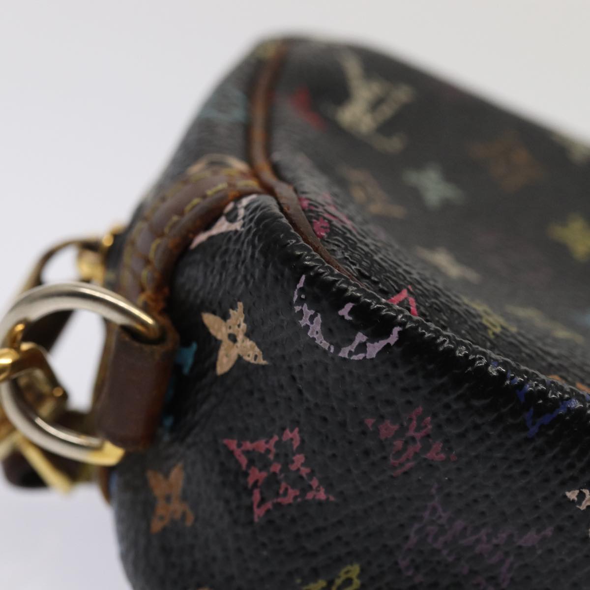 LOUIS VUITTON Monogram Multicolor Trousse Wapity Pouch Black M58034 Auth 82718