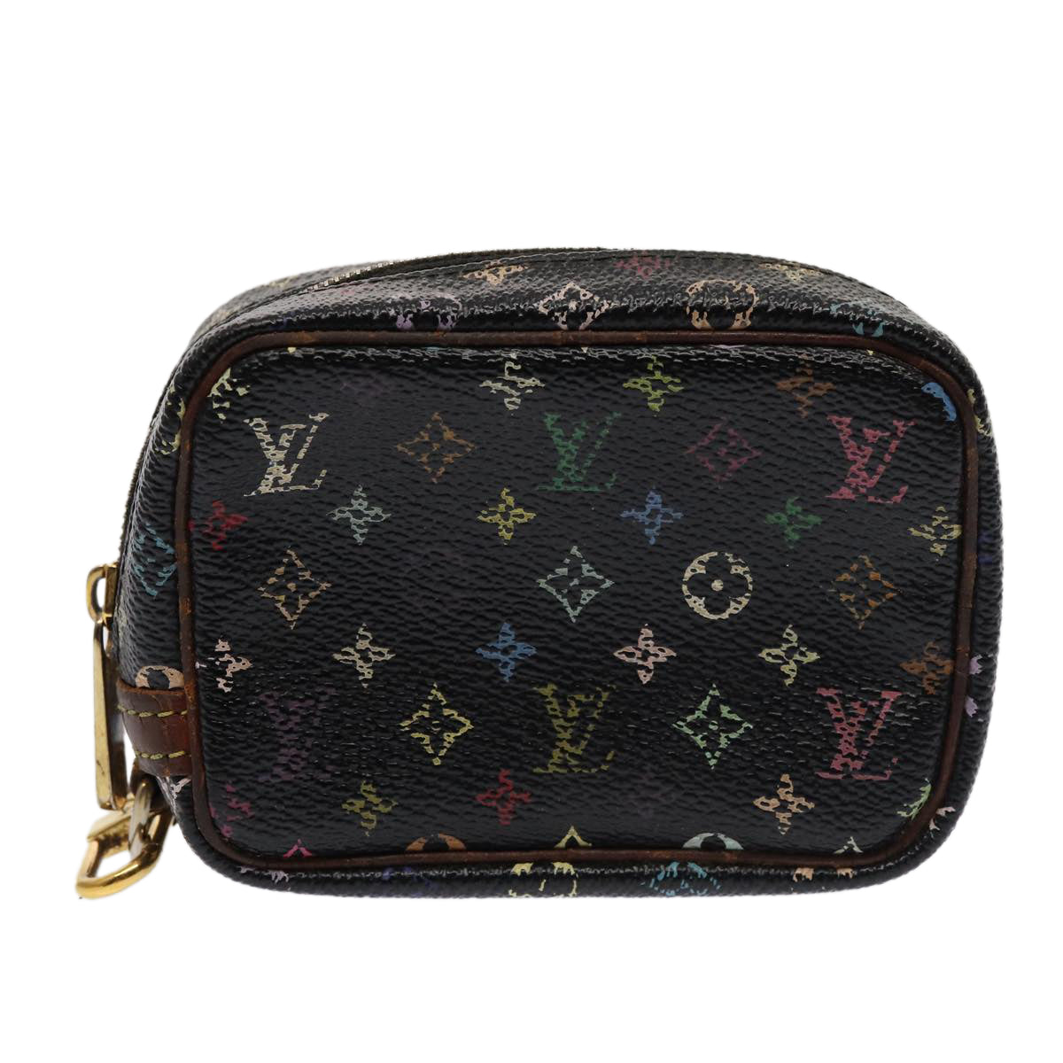 LOUIS VUITTON Monogram Multicolor Trousse Wapity Pouch Black M58034 Auth 82718