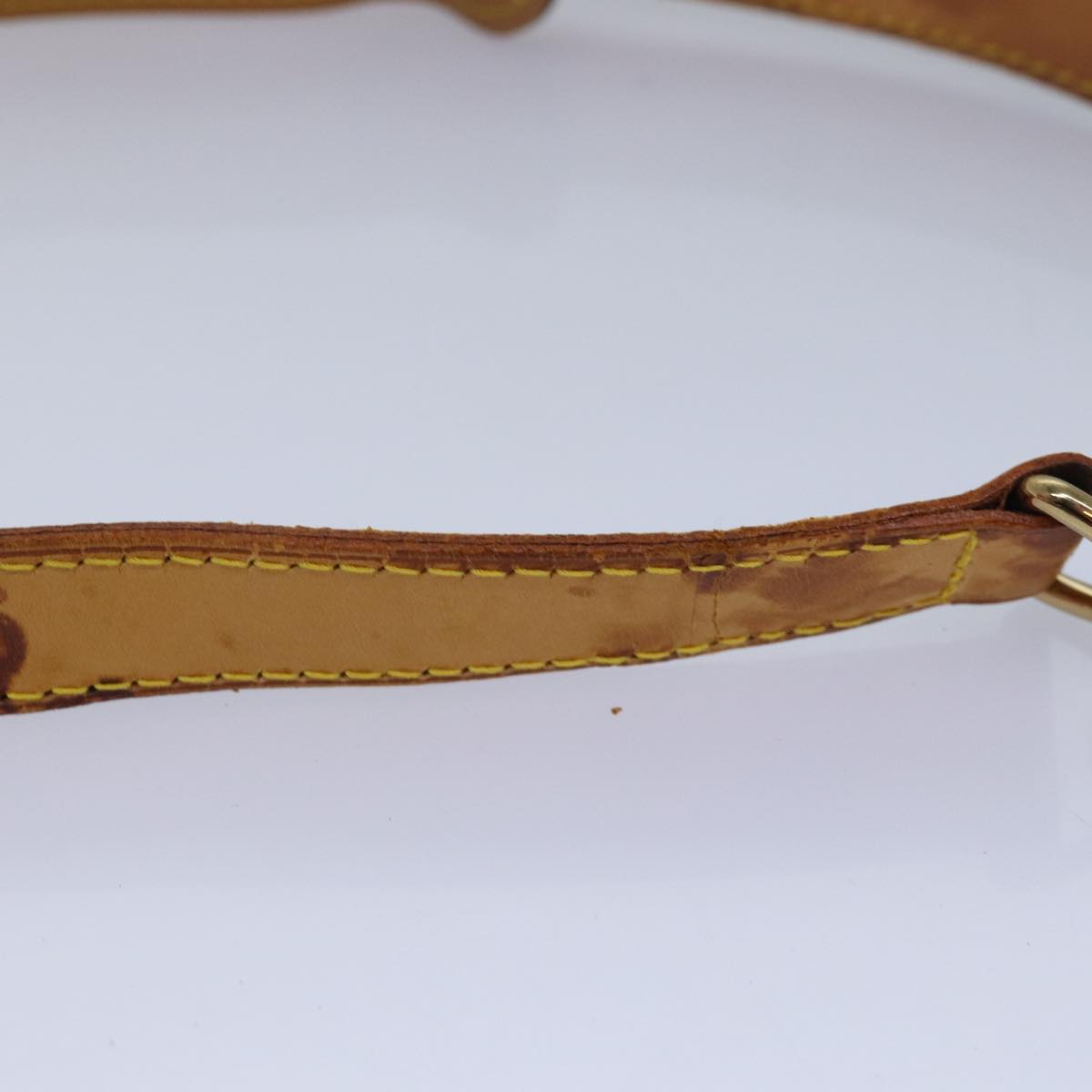 LOUIS VUITTON Adjustable Shoulder Strap Leather 36.6""-44.1"" Beige Auth 82723