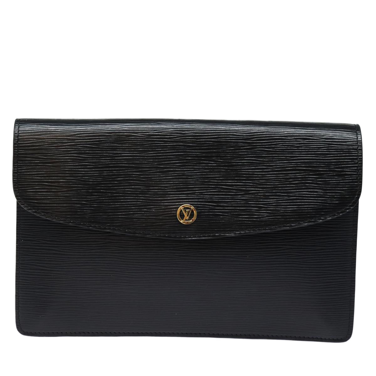 LOUIS VUITTON Epi Montaigne 27 Clutch Bag Black M52652 LV Auth 82733