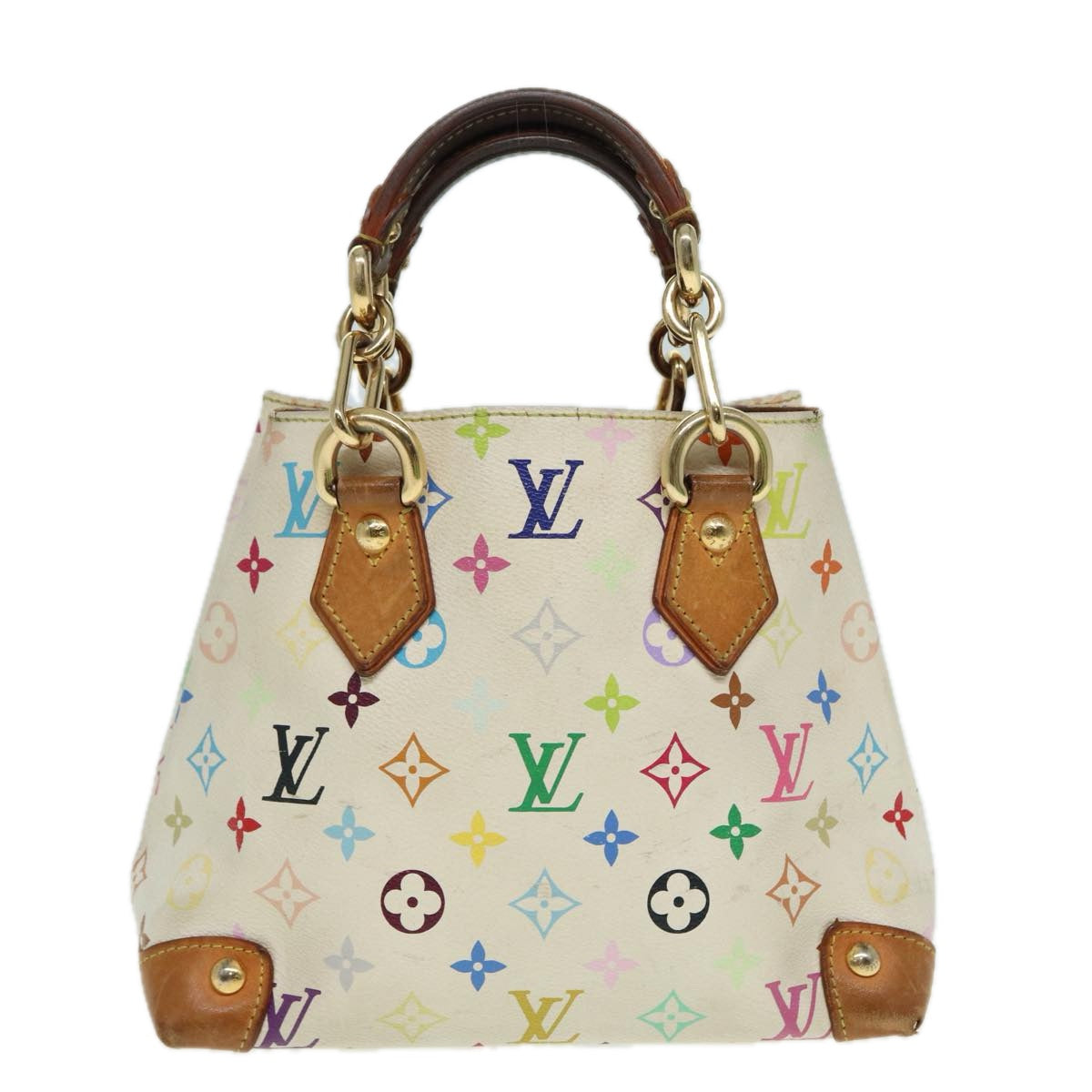 LOUIS VUITTON Monogram Multicolor Audra Hand Bag White M40047 LV Auth 82741