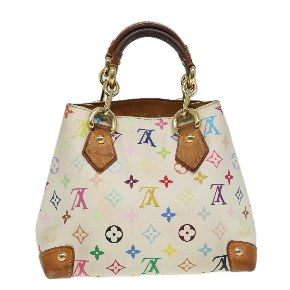 LOUIS VUITTON Monogram Multicolor Audra Hand Bag White M40047 LV Auth 82741