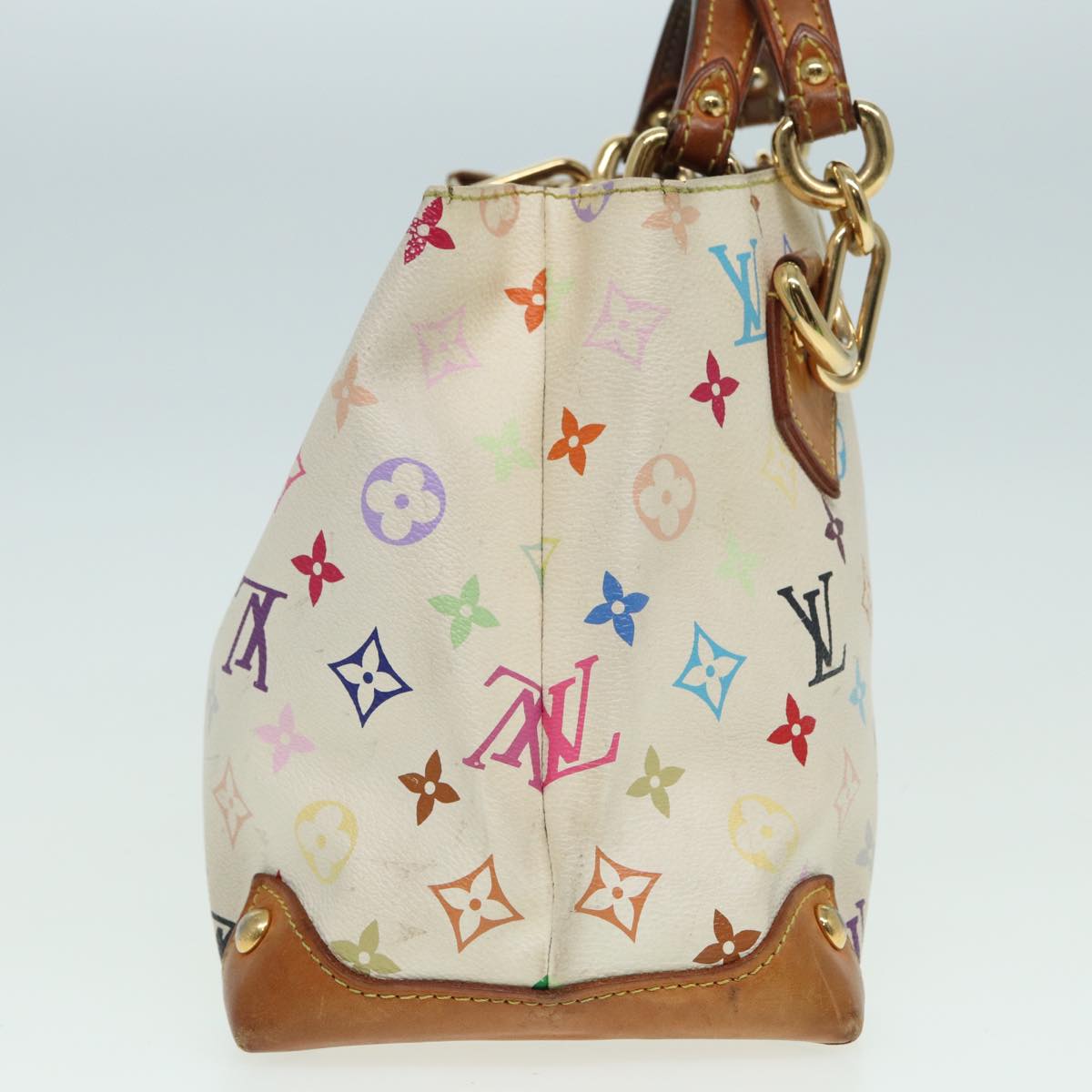 LOUIS VUITTON Monogram Multicolor Audra Hand Bag White M40047 LV Auth 82741