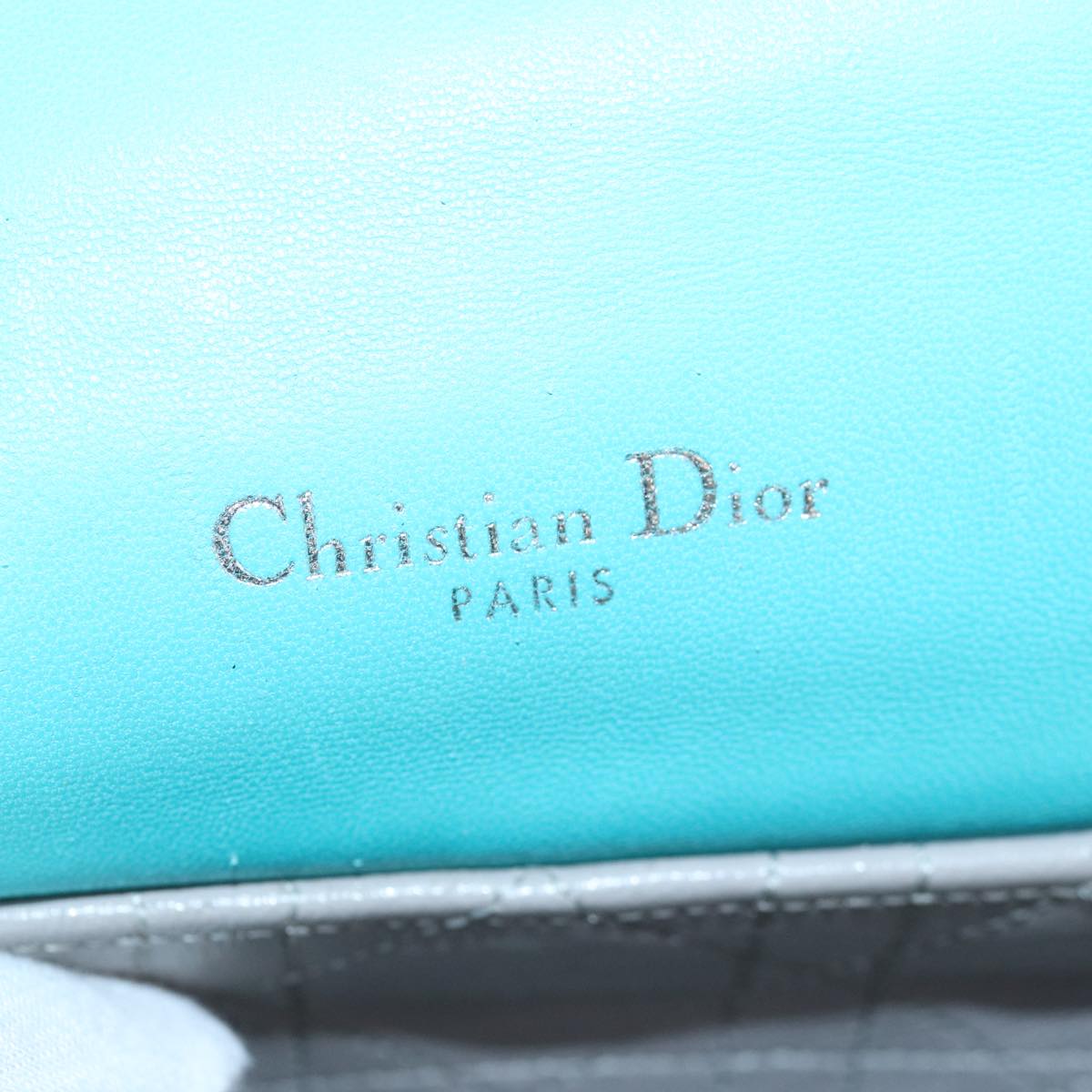 Christian Dior Chain Canage Shoulder Bag Leather Blue Auth 82743