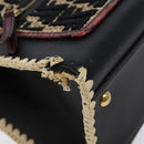 FENDI Hand Bag Leather 2way Black Gold Auth 82745-13