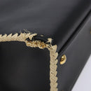 FENDI Hand Bag Leather 2way Black Gold Auth 82745-15