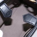 FENDI Hand Bag Leather 2way Black Gold Auth 82745-19