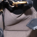 FENDI Hand Bag Leather 2way Black Gold Auth 82745-20