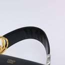 FENDI Hand Bag Leather 2way Black Gold Auth 82745-8