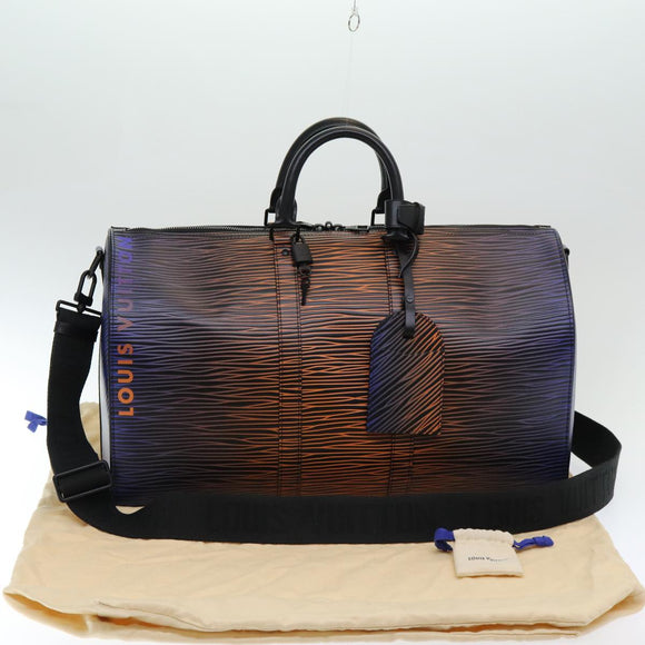 LOUIS VUITTON Epi XL Keepall Bandouliere 50 Boston Bag Black M23174 Auth 82746SM